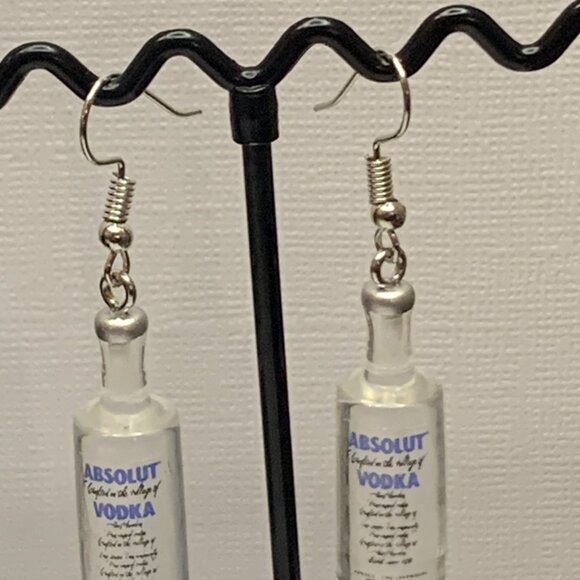 Alcohol Earring, Drink Earring, Vodka Earring, Gift Idea, Silly Food Earring - Picture 1 of 7